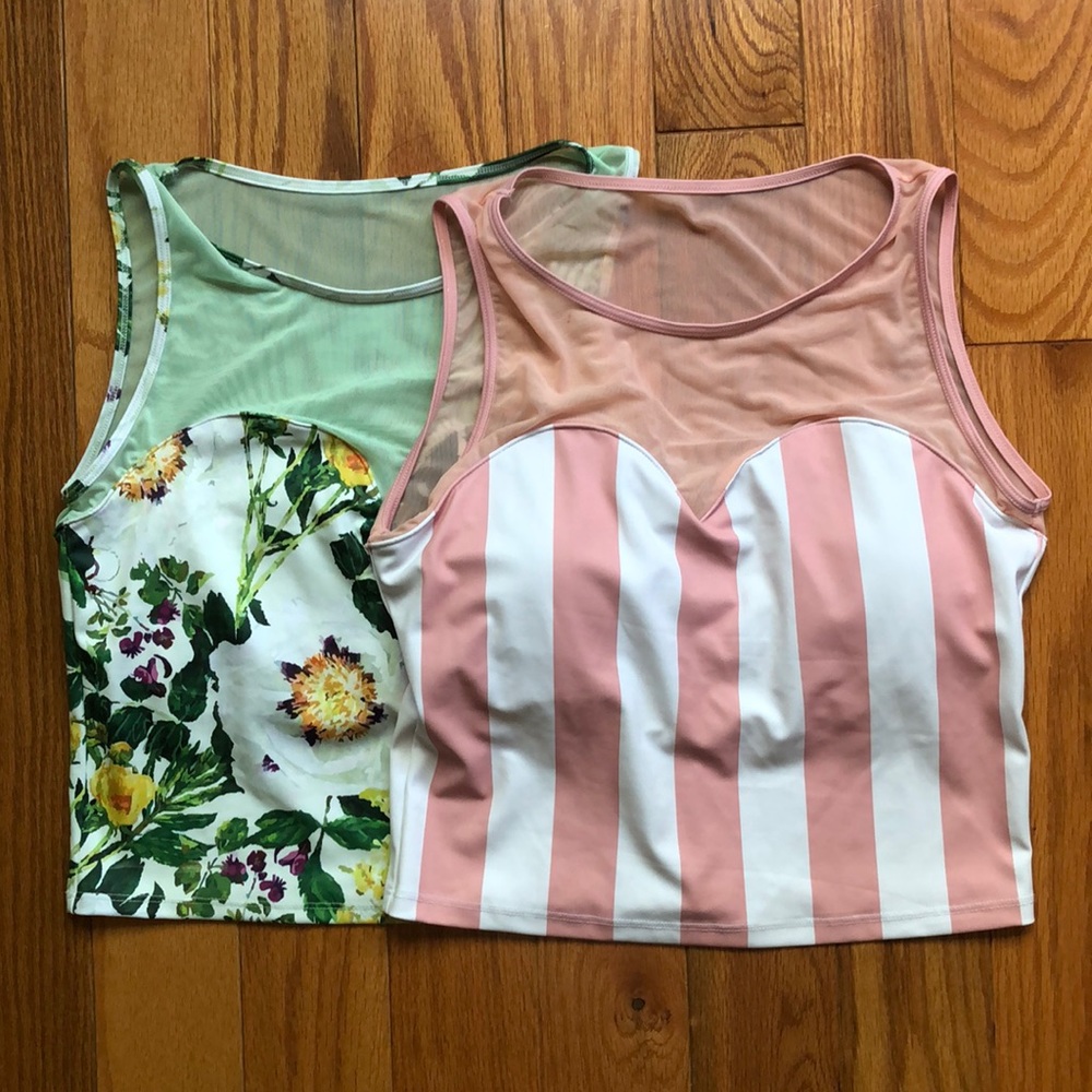 2 Kortni Jeane Netted Sweetheart Tops